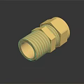 High Grade Brass Hexagonal Threaded Hardware Fitting Connector for Plumbing Systems 3d model