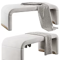 Modern Minimalist Upholstered Sofa Bench With Soft Fabric For Bedroom And Entryway Home Decoration