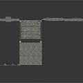 3D Model of Castle Entrance With Stone Walls Staircase Red Door and Metal Gate