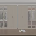Elegant Modern Wardrobe Design With Glass Doors Gold Handles And White Finish
