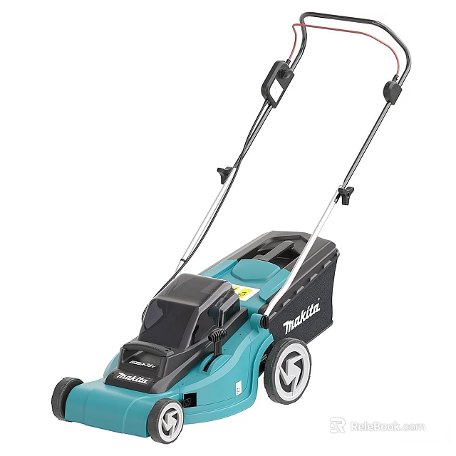 Blue Electric Lawn Mower As Practical Daily Use Appliance For Garden Maintenance 3d model 