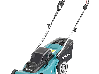 Blue Electric Lawn Mower As Practical Daily Use Appliance For Garden Maintenance 3d model