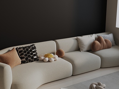 Modern three-seat sofa 3d model