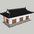 Traditional Chinese Ancient Architecture With Overhanging Eaves Carved Wooden Doors And Roof