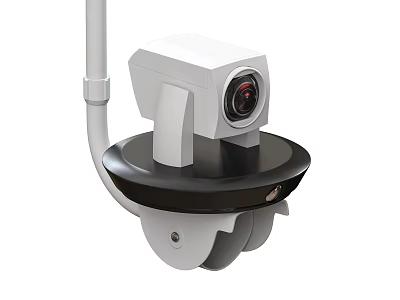 White Projection Monitoring Camera With HD Surveillance Rotatable Lens And Stable Mounting Bracket 3d model