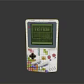 Retro Handheld Game Console With Tetris Display And Colorful Block Buttons