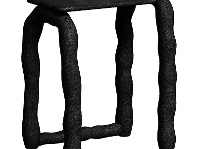 Black Textured Dining Table With Unique Irregular Legs And Modern Design 3d model