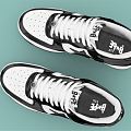 modern shoes sneaker black white 3d model