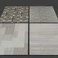 Modern Square Rugs With Geometric Patterns And Textured Designs For Interior Decor 3d model