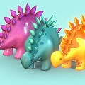 Cartoon Dinosaur Stegosaurus Cartoon Animal Low Poly Dinosaur 3d model