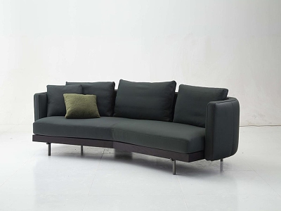 Three-seat leather sofa model