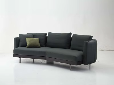 Three-seat leather sofa 3d model