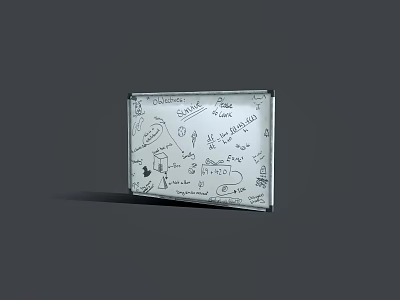 Whiteboard With Hand Drawn Sketches Ideas Plans And Creative Illustrations 3d model