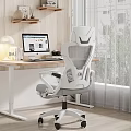 Ergonomic White Mesh Office Chair With Adjustable Features For Home Workstation 3d model