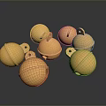 Multiple Round Yellow Decorative Bells As Household Items For Home Decoration
