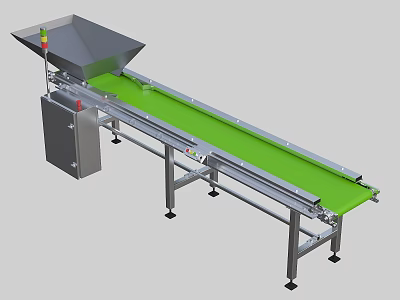 Conveyor belt with hopper 3d model