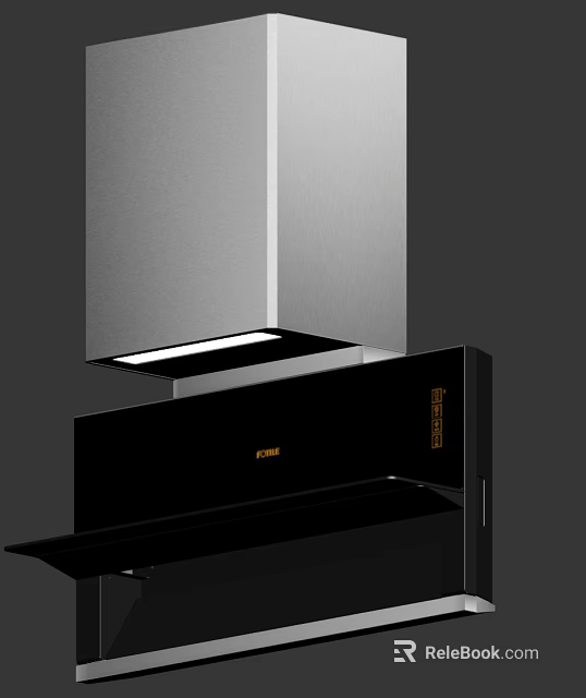 Modern Kitchen Appliances With Stainless Steel Range Hood And Black Cooktop 3d model 