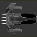 Futuristic Cosmic Spaceship With Sleek Metallic Structure And Advanced Aerospace Design