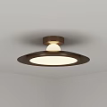 Modern Round Ceiling Light Design With Metal Frame And White Shade