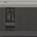 Modern Wooden Built In Wardrobe With Glass Doors And Hanging Space In Sleek Design