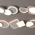 Minimalist Modern Ceiling Lights With Circular And Square Combined Illuminated Designs 3d model
