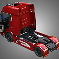 Powerful Red Container Truck For Efficient Cargo Transportation With Spacious Trailer And Modern Design