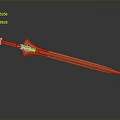 Ornate Golden Sword Design With Decorative Hilt And Sharp Blade