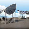 Modern Geometric Pattern Canopies For Outdoor Open Area With Tables And Chairs