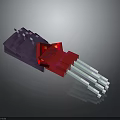 Purple Red Character Creature With Glowing Eyes And White Tentacles Pixelated 3D Model Design