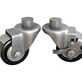 Durable Metal Hardware Tools Casters with Swivel Black Wheels for Industrial Applications