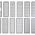 Modern Decorative Room Divider Screens With Various Intricate Patterns And Designs 3d model