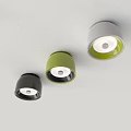 Modern Stylish Downlights And Spotlights In Black Green Gray Ceiling Design 3d model