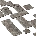 Gray Stone Stepping Stones With Rough Texture For Garden Pathway Arrangement