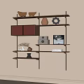 Modern Storage Rack Decorative Shelf Bookshelf 3d model