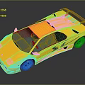 Yellow Sports Car With Streamlined Design Black Rear Spoiler And Sleek Surface