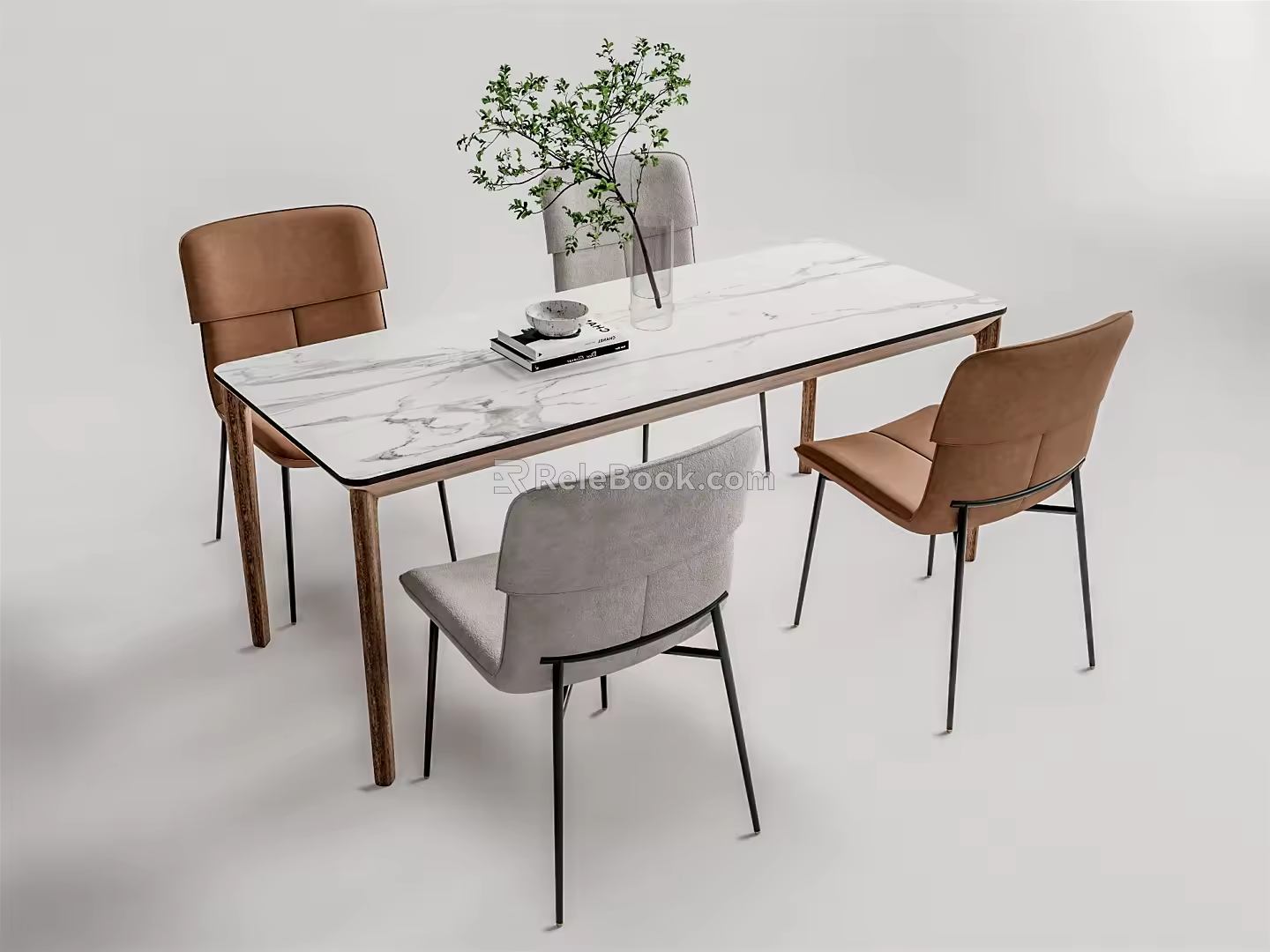 Modern Dining Table and Chair Combination Dining Table and Chair 3d model