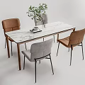 Modern Dining Table and Chair Combination Dining Table and Chair 3d model