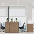 Office Front Desk Open Office Area Modern 3d model