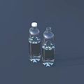 Two Decorative Ceramic Bottles With White Caps Patterned Bodies Containing Liquid On Dark Background 3d model