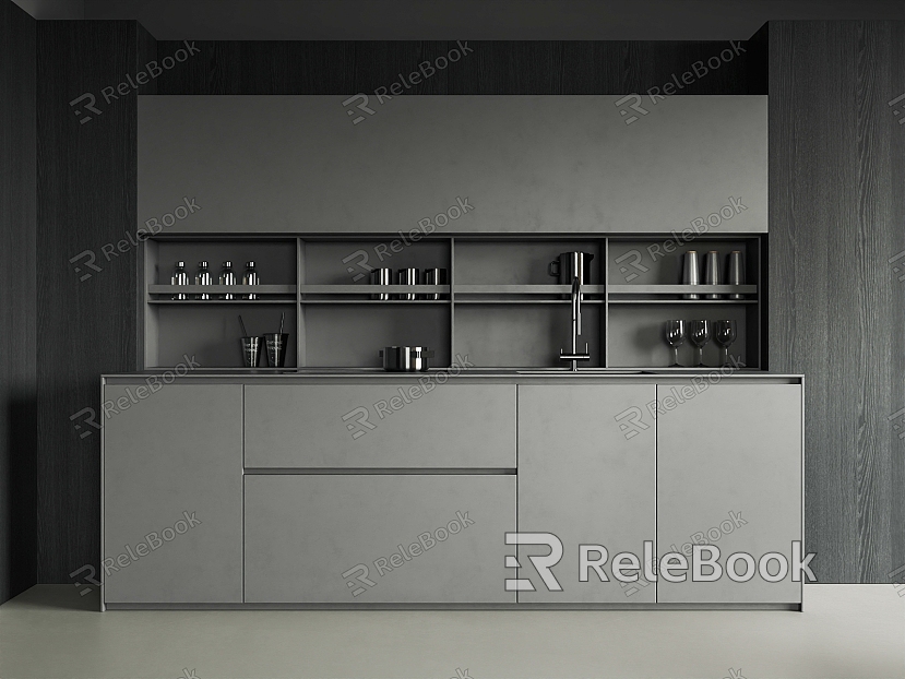 Bar Counter Wine Cabinet Black Wine Cabinet Wine model