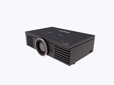 Black Projection Monitoring Projector With Sleek Modern Design And Heat Vents 3d model