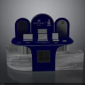 Blue BETINO Exhibition Booth With Screens Marble Base And Decorative Arches