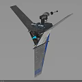 Cosmic Spacecraft Structure Featuring Winged Panels Solar Arrays And Central Antenna Module