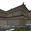 Elegant Traditional Chinese Ancient Architecture With Courtyard Sloped Roof And Decorative Elements