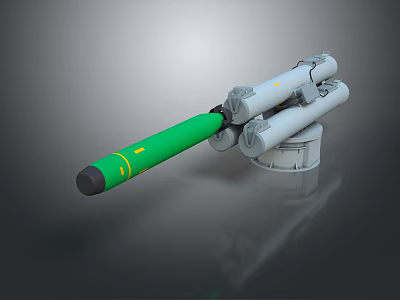 Mechanical Snake Robot With Green Body And White Mechanical Structure 3d model