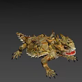 Low Poly Reptile Lizard Design With Geometric Scales Spikes And Open Mouth