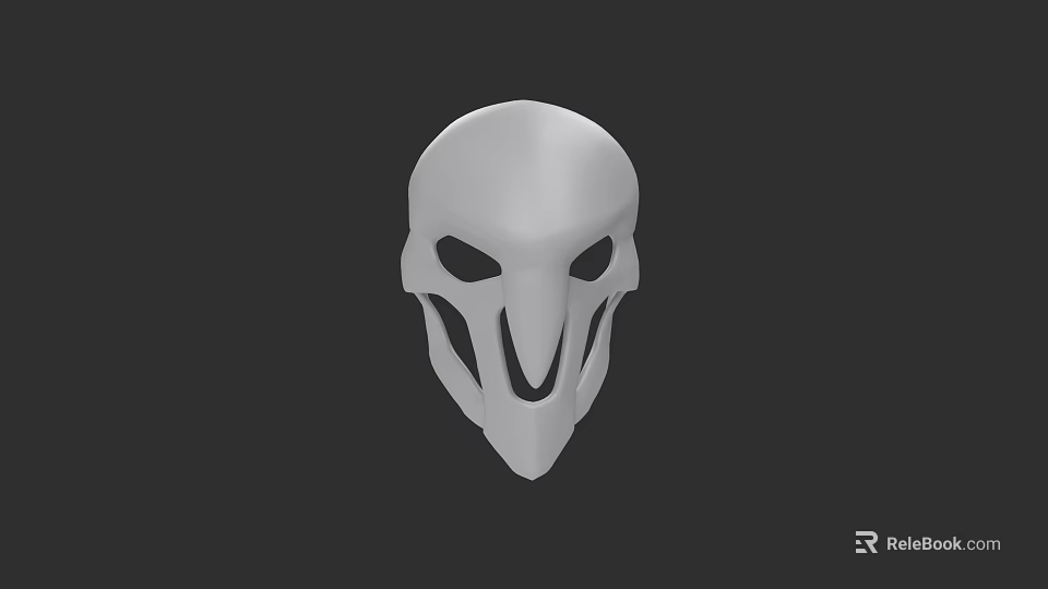 Game Movie Character White Mask With Unique Nose Shape 3D Design Facial Accessory 3d model 