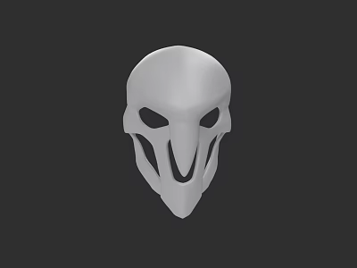 Game Movie Character White Mask With Unique Nose Shape 3D Design Facial Accessory 3d model