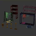 Wooden Shelving Units in Various Designs with Multi Tiered Storage and Small Accessories