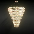 Modern Crystal Chandelier Designs With Layered Structure And Hanging Decor Elements 3d model